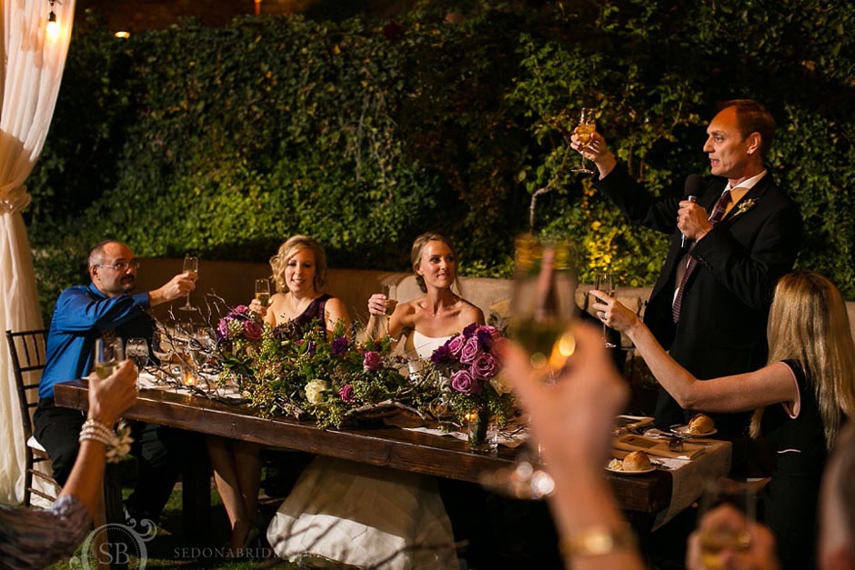 L'Auberge Weddings ~ the best man shakes the house with his witty and hilarious toast for the bride and groom