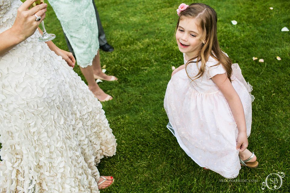 flower girl at a Sedona wedding