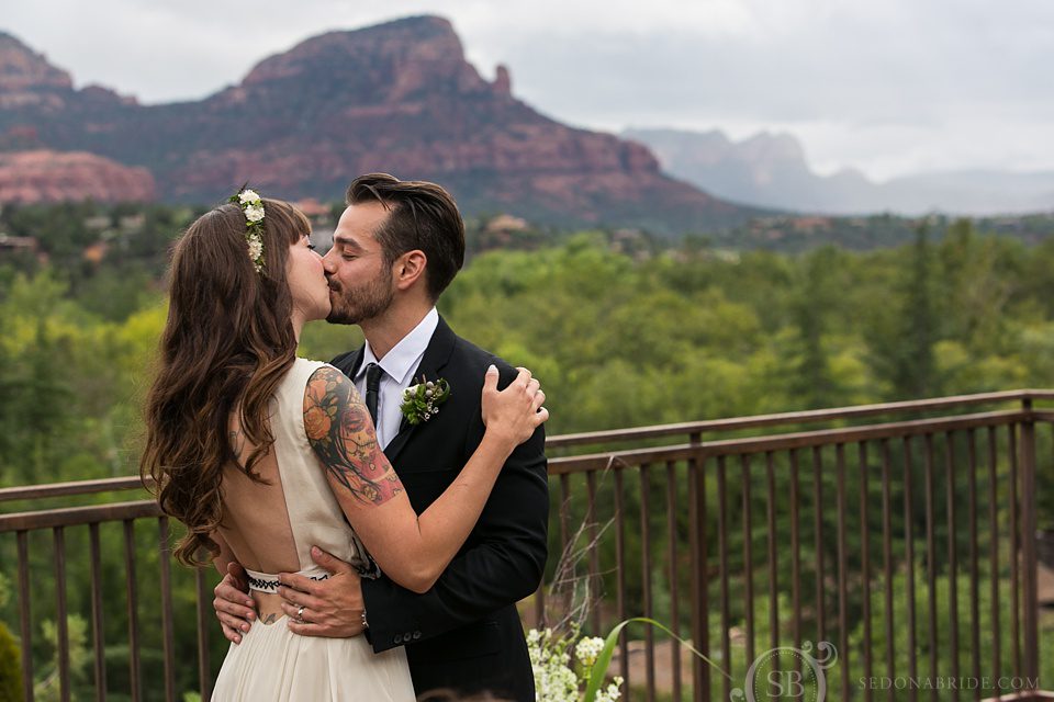 first kiss at a Sedona wedding