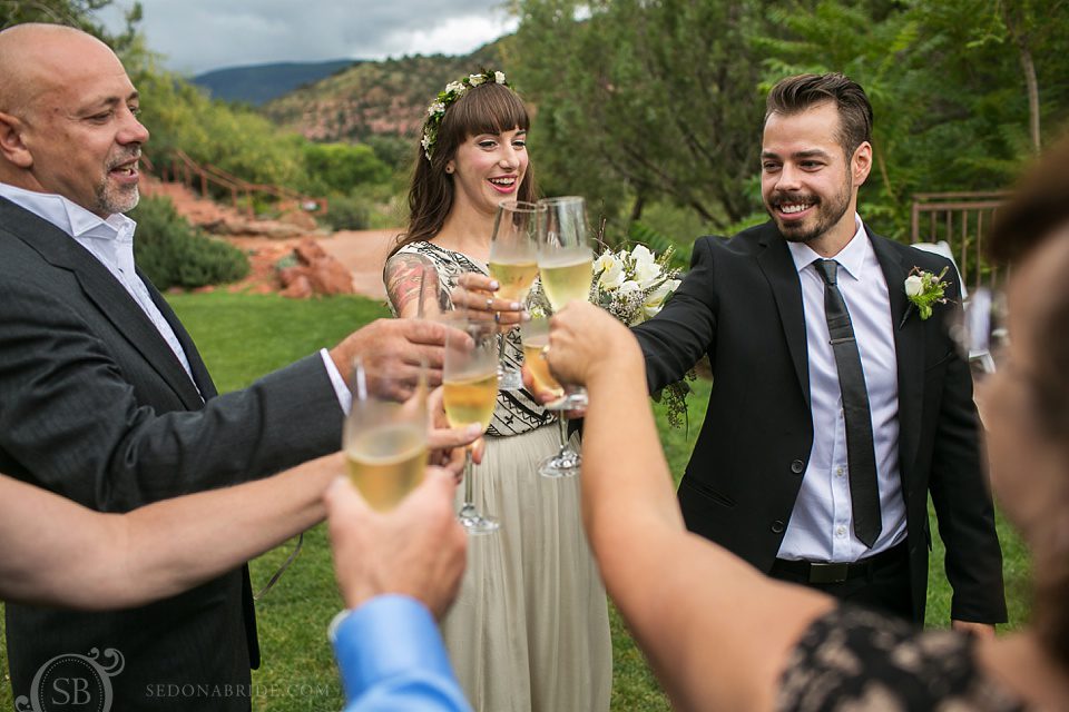 Sedona wedding champagne toasts