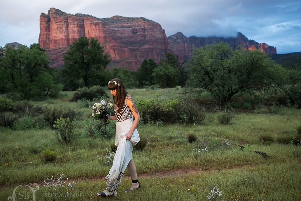 Sedona bride walking