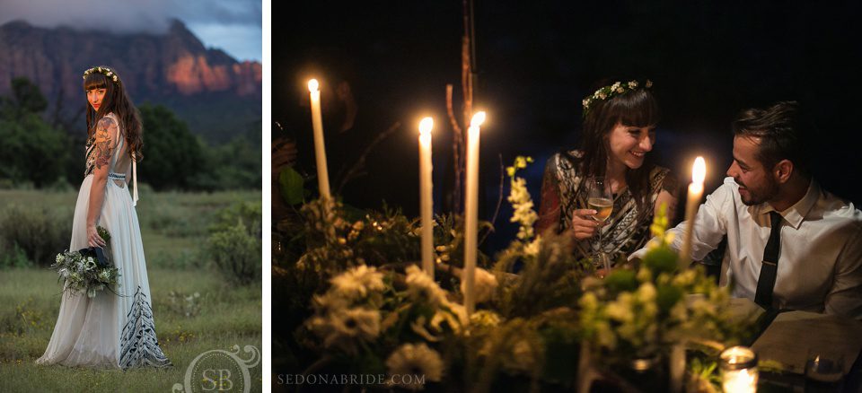 candlelit reception in Sedona