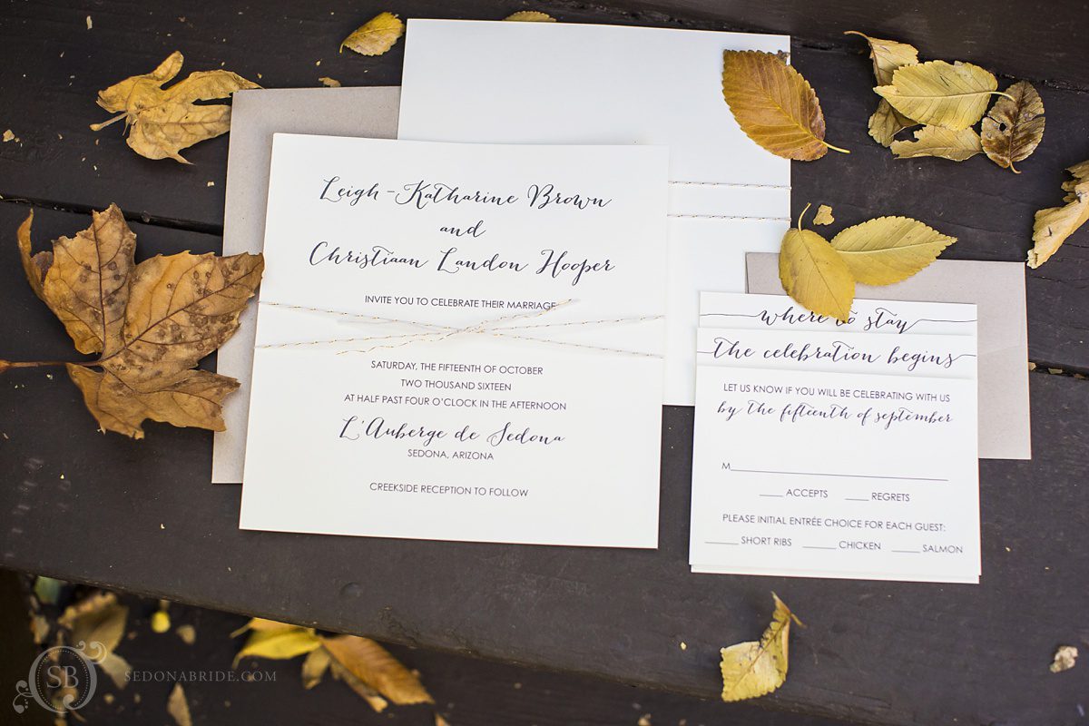 Sedona wedding invitation by Celebrations in Paper