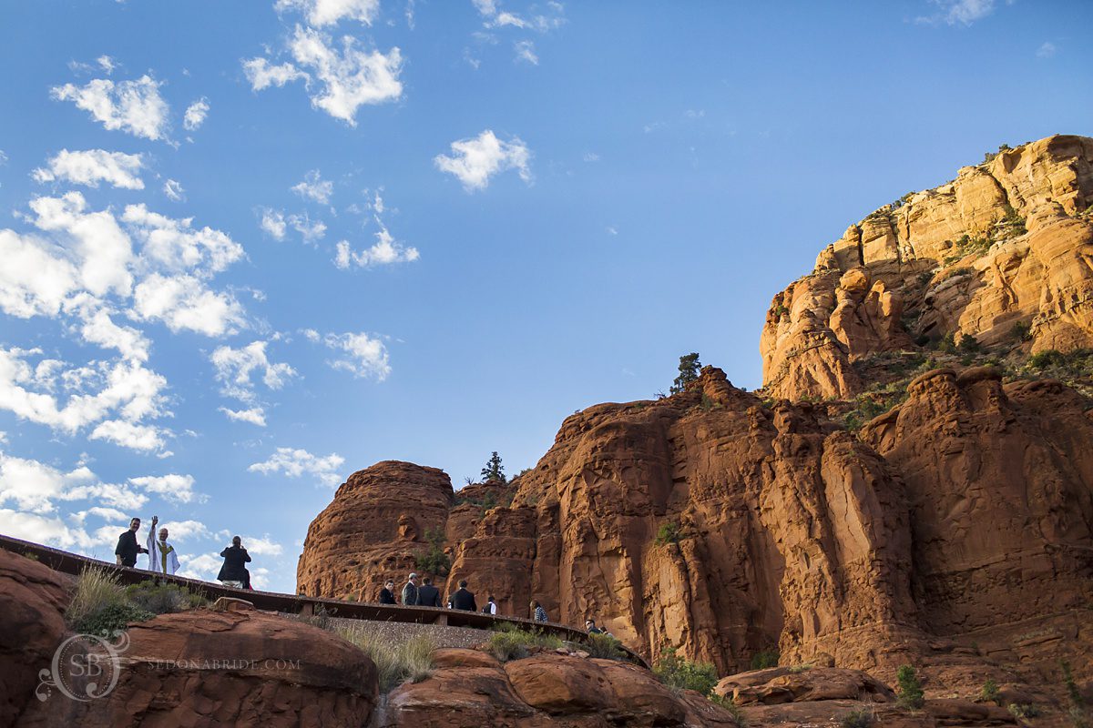 Sedona chapel wedding ~ Anita and Armand's wedding in Sedona - Mystic Hills is the red rock area surrounding the Chapel of the Holy Cross.