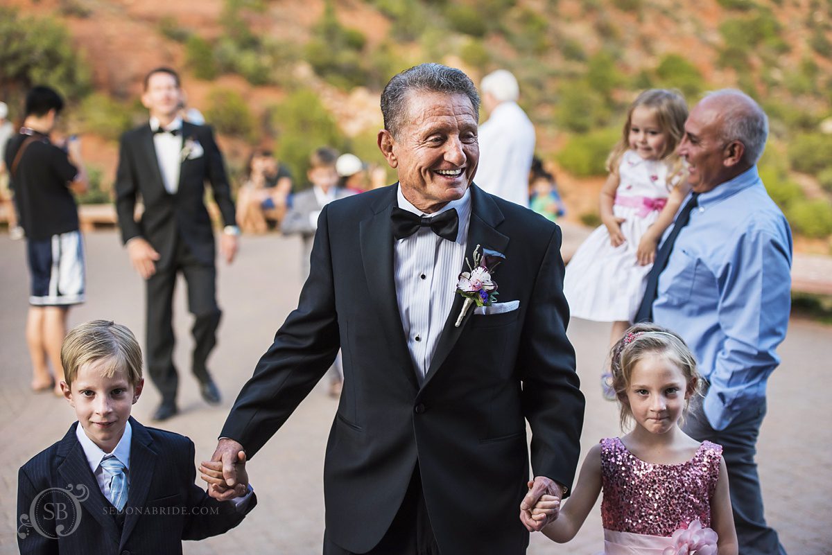 Sedona chapel wedding ~ Anita and Armand's wedding in Sedona - Armand is so in love with his Grandkids!