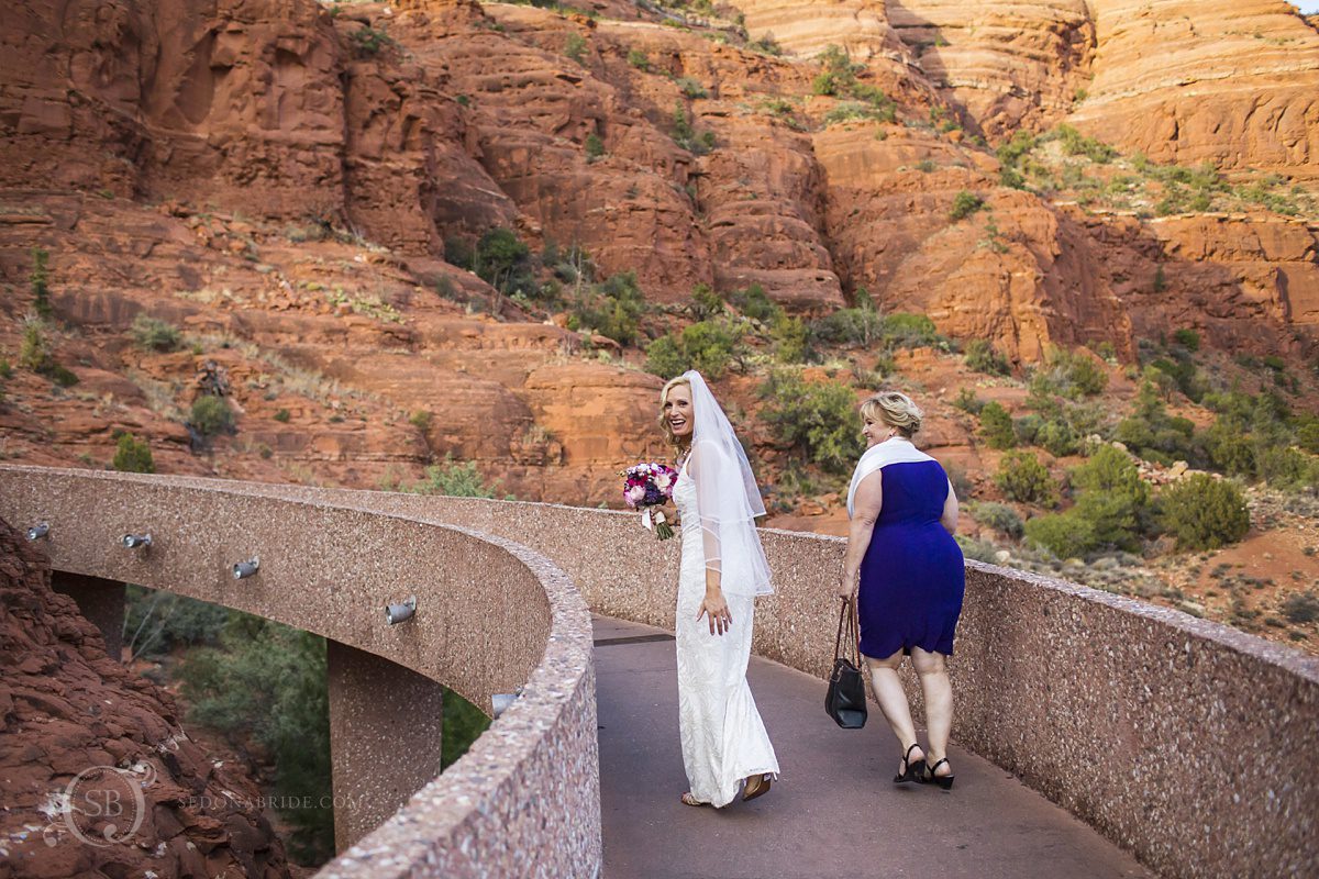 Sedona chapel wedding ~ Anita and Armand's wedding in Sedona - The bride officially makes her move toward the Chapel of the Holy Cross for her Sedona wedding!