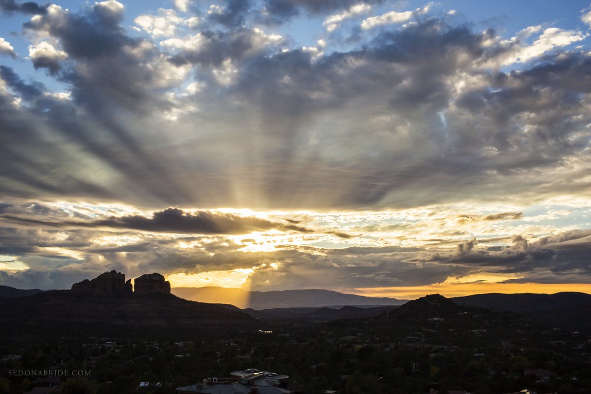 Sedona chapel wedding ~ Anita and Armand's wedding in Sedona - As the Sedona wedding ceremony took place, God smiled and an incredible sunset happened.