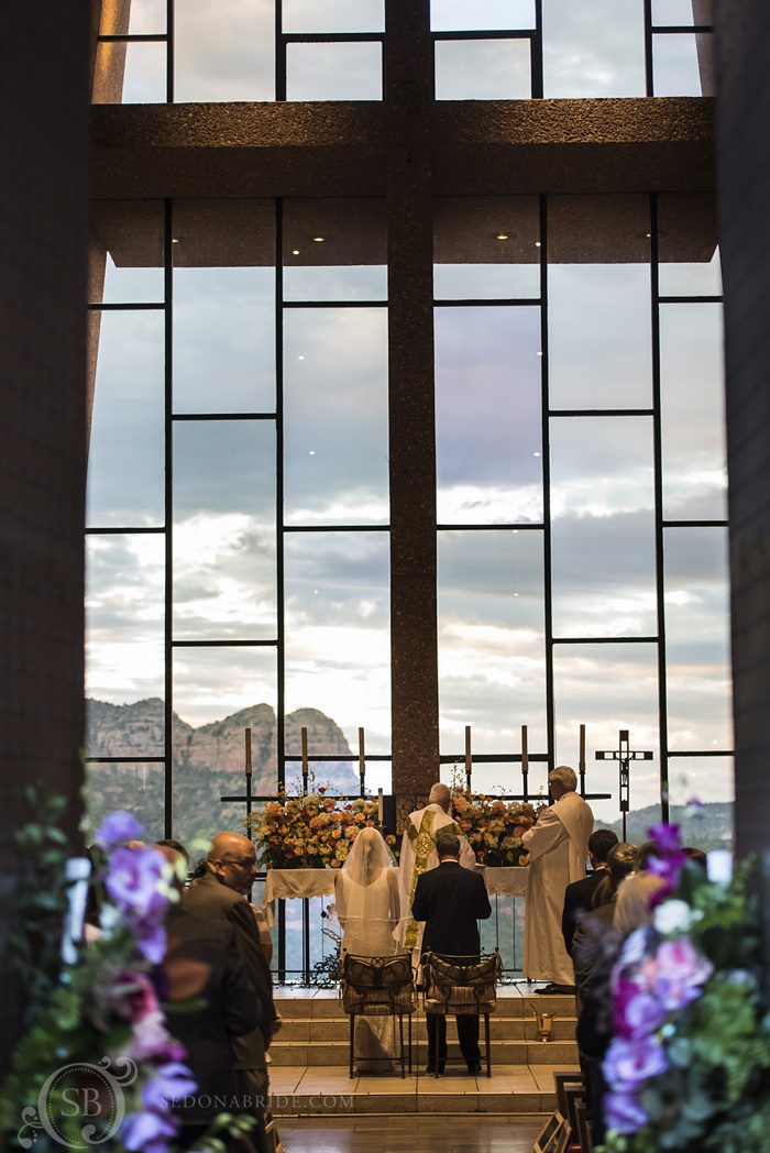 Sedona chapel wedding ~ Anita and Armand's wedding in Sedona - During the ceremony.