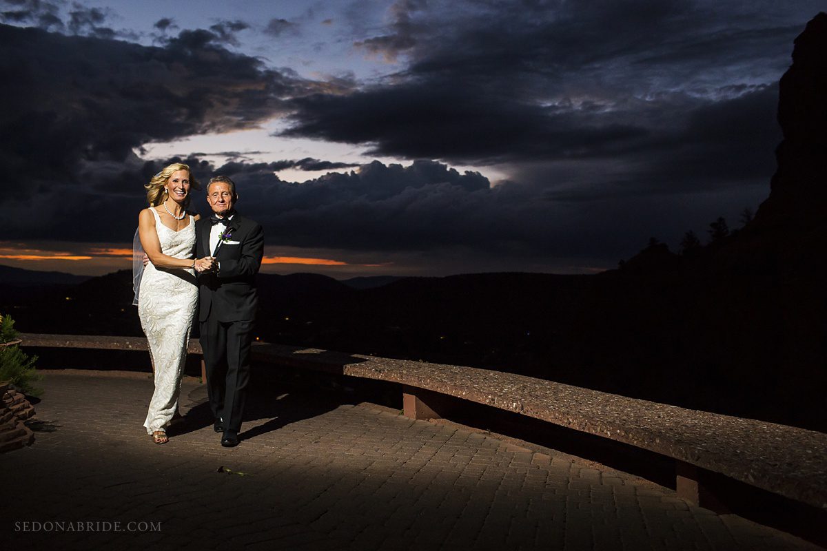 Sedona chapel wedding ~ Anita and Armand's wedding in Sedona - These two are ready for dinner and dancing!