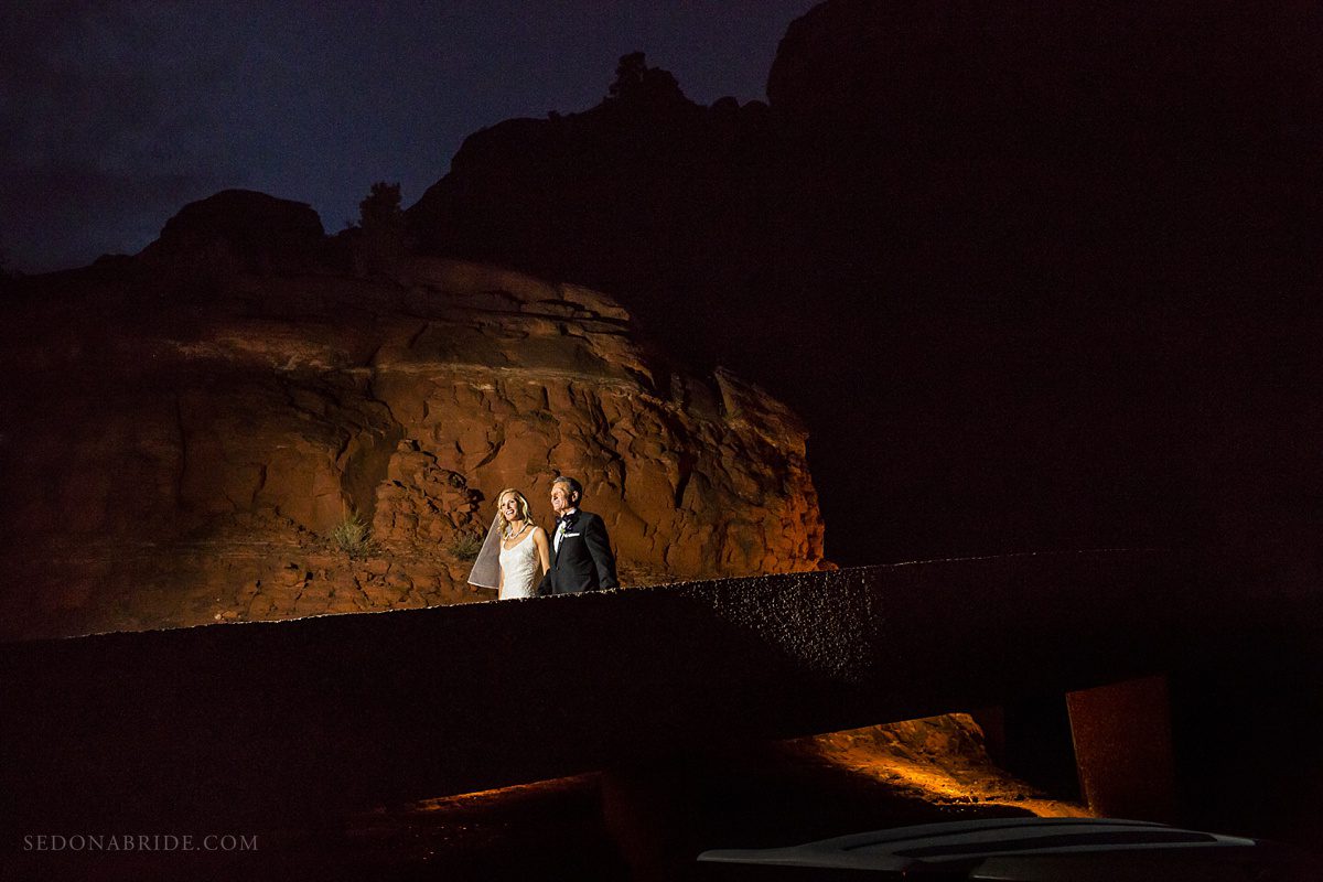 Sedona chapel wedding ~ Anita and Armand's wedding in Sedona - Playing with the light on the way to the limo.