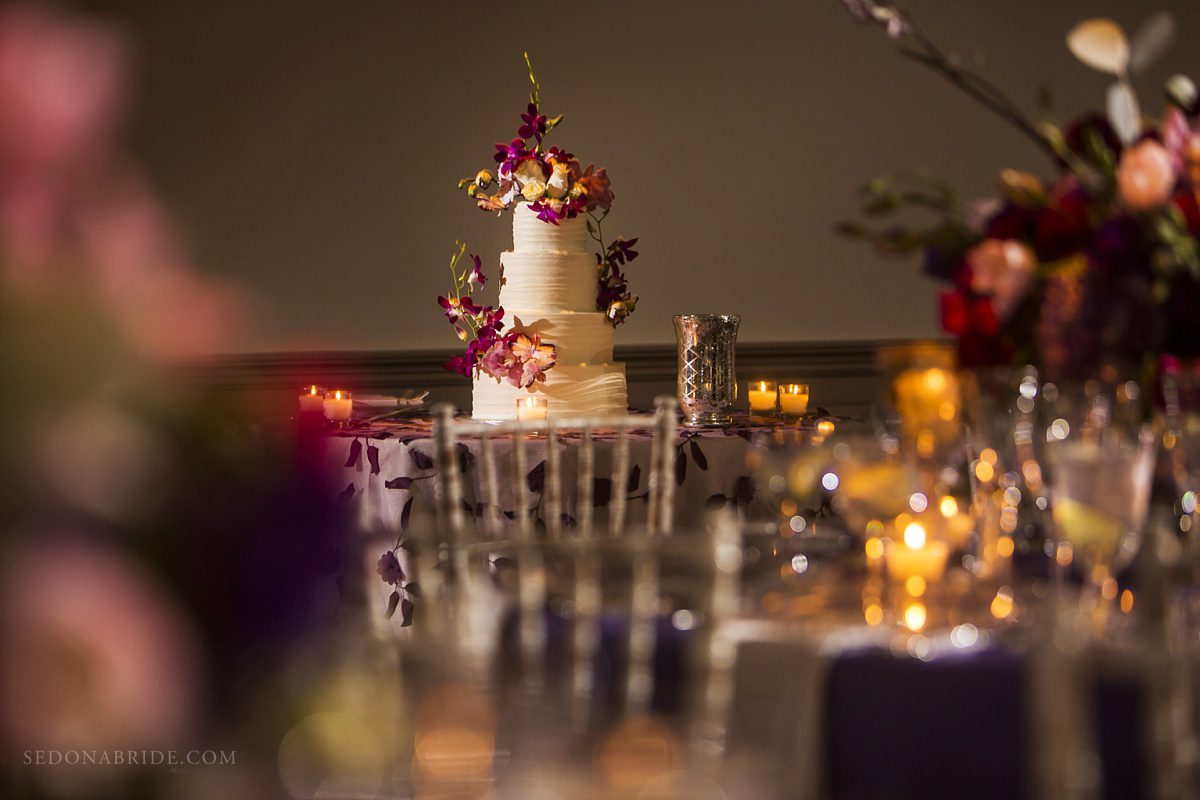 Sedona chapel wedding ~ Anita and Armand's wedding in Sedona - Agave of Sedona wedding reception, the wedding cake.