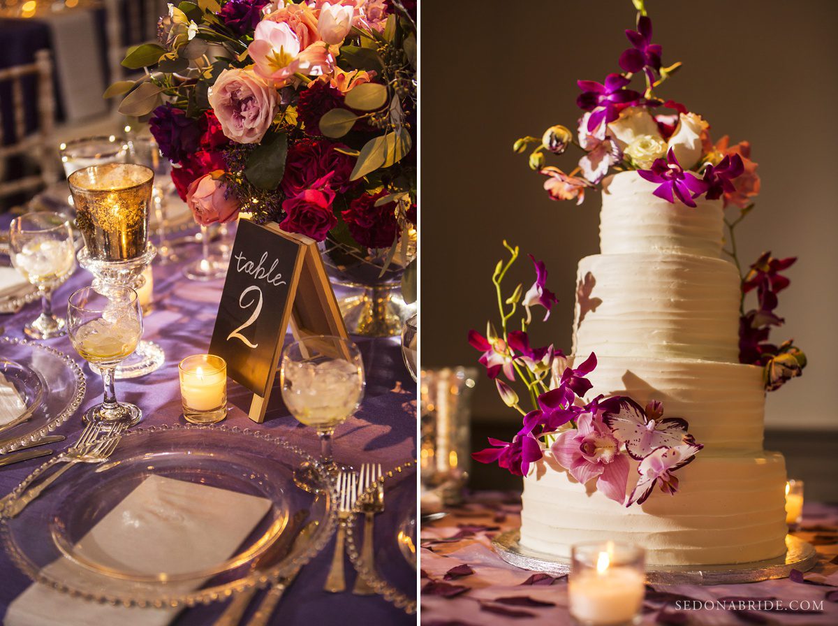 Sedona chapel wedding ~ Anita and Armand's wedding in Sedona - The Sedona wedding cake and wedding flowers.