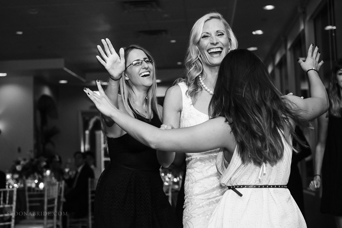 Sedona chapel wedding ~ Anita and Armand's wedding in Sedona - Anita's friends made sure she didn't have a chance to leave the dance floor!