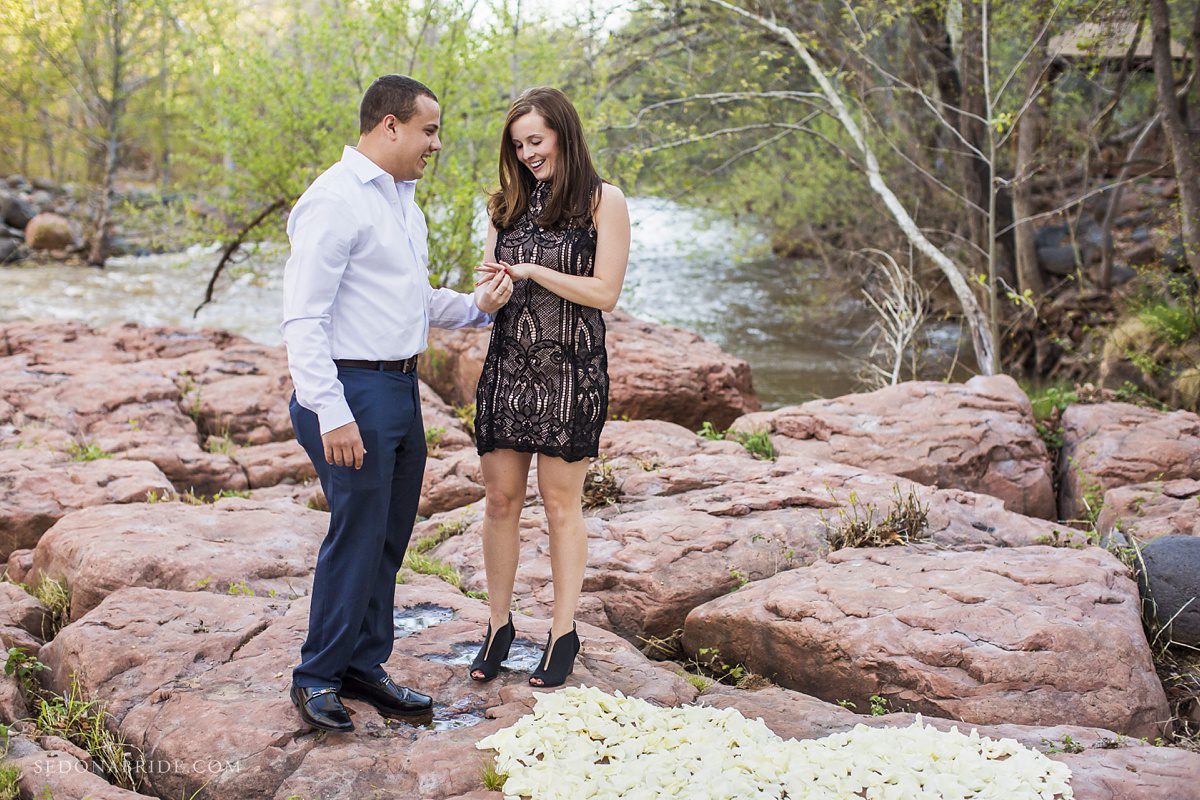 Sedona Wedding Proposal at L'Auberge de Sedona along Oak Creek - Sedona Bride