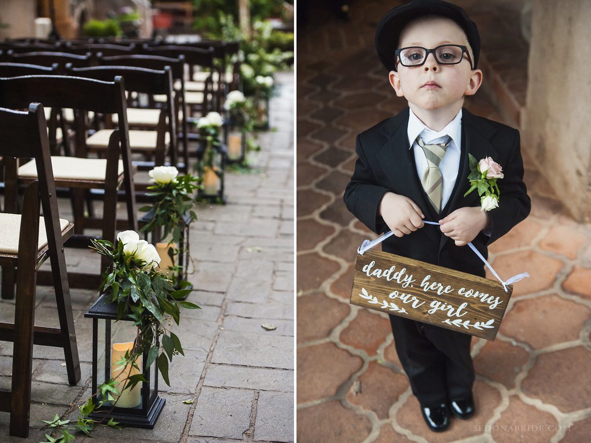 Tlaquepaque wedding details at Patio de las Campanas Sedona