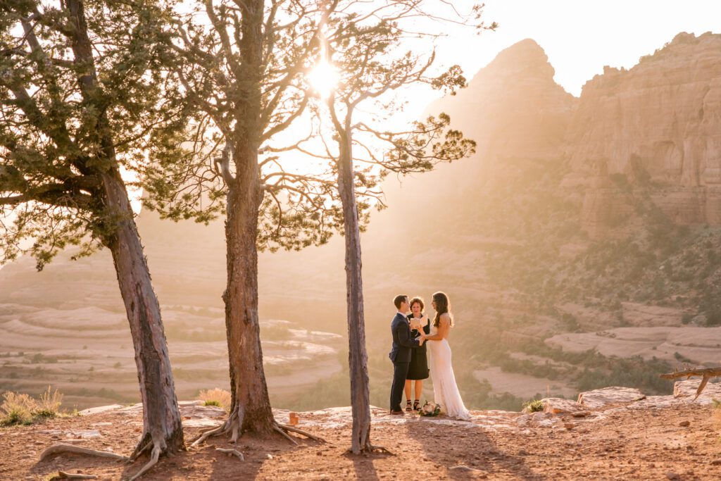 Photo of a ceremony at Merry Go Round in Sedona from a Sedona elopement