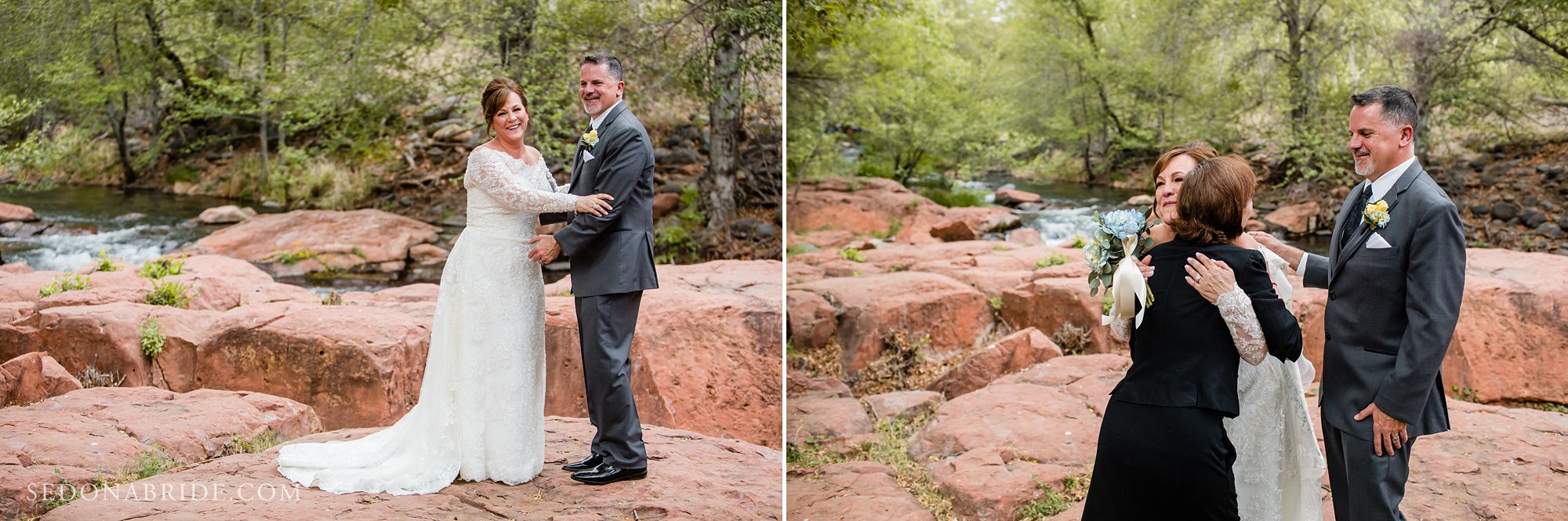 A couple after their ceremony  at  Serenity Point 