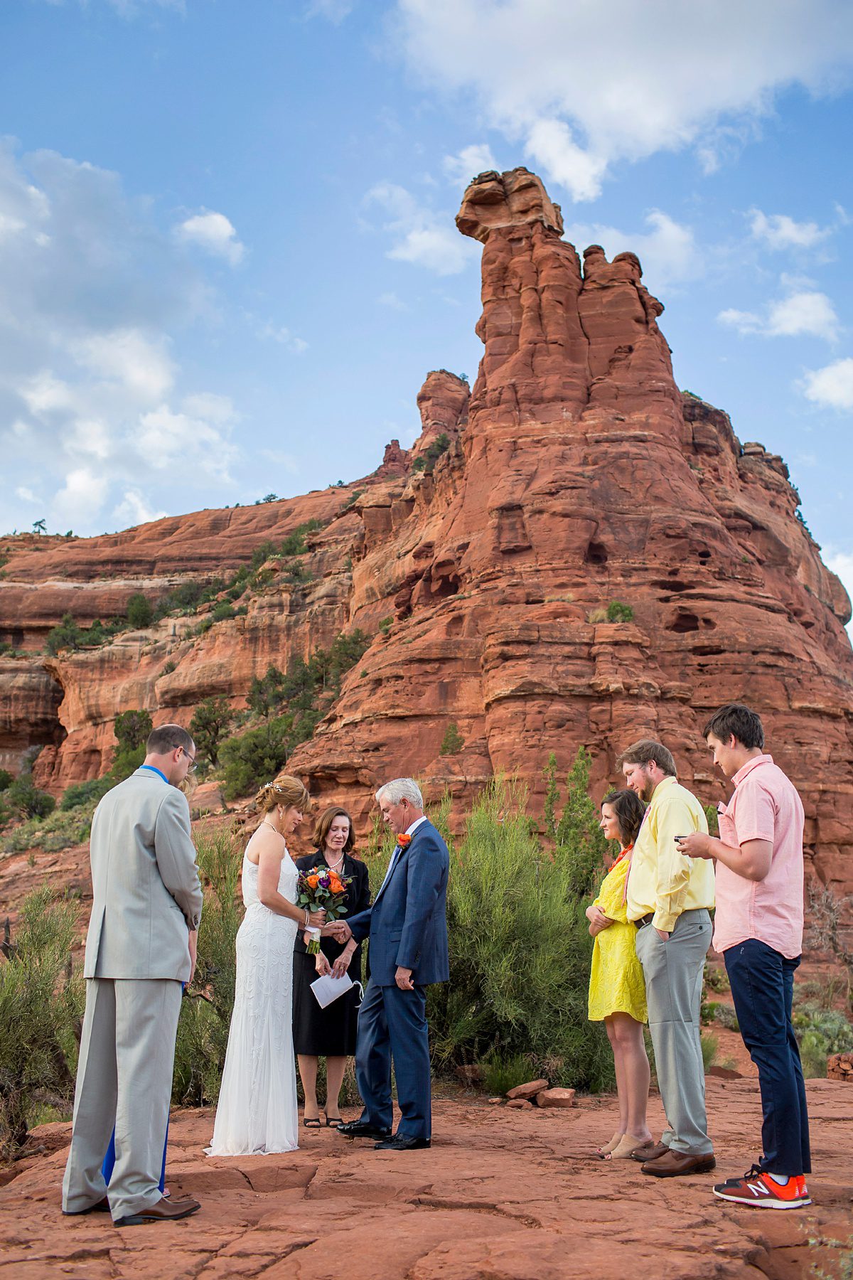 A small wedding ceremony at Enchantment Resort