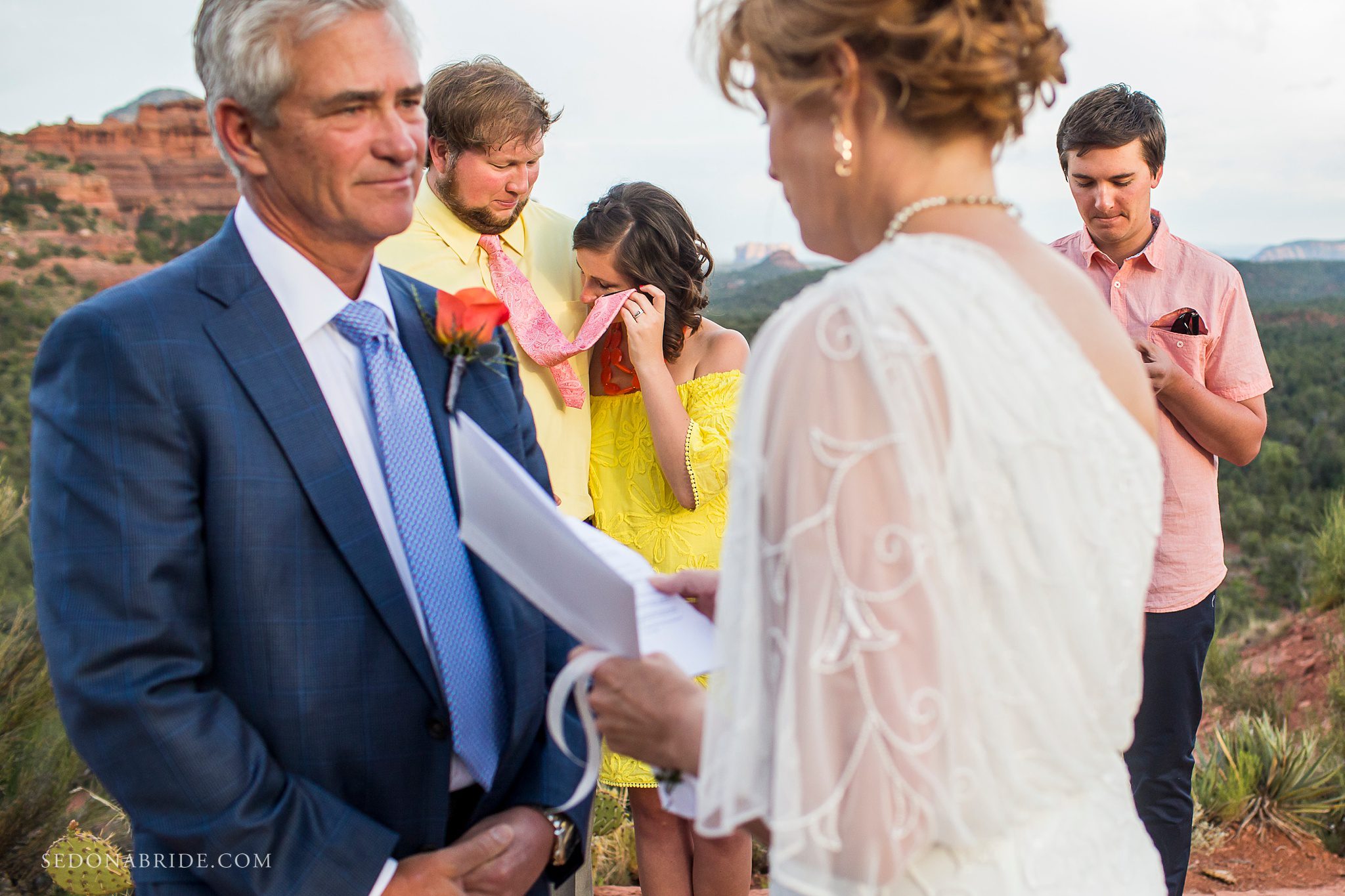 guests cry at an Enchantment Resort wedding elopement