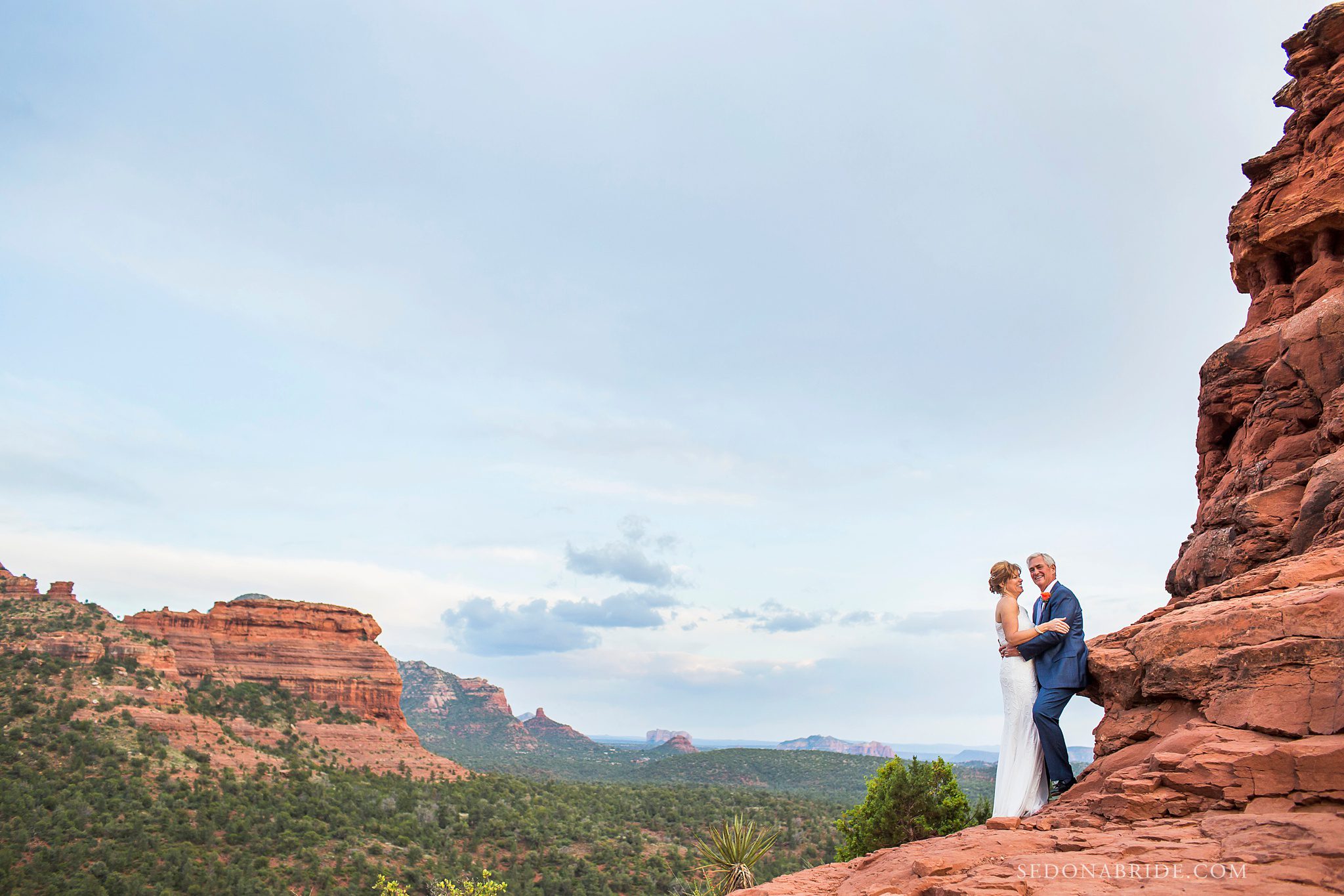 Enchantment Resort elopement views with a bride and groom 